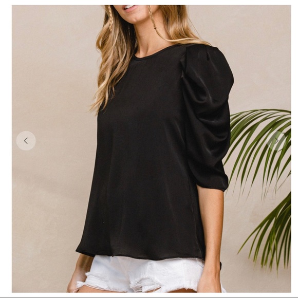 Trendy Half Puff Sleeve Chiffon Top - Picture 3 of 7